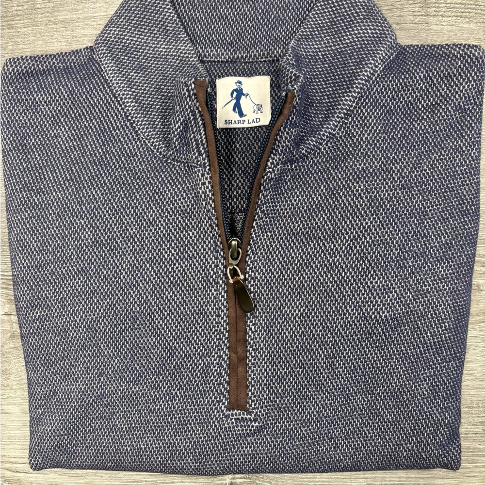 Sharp Lad Matteo Pattani Quarter Zip Pullover Sweater